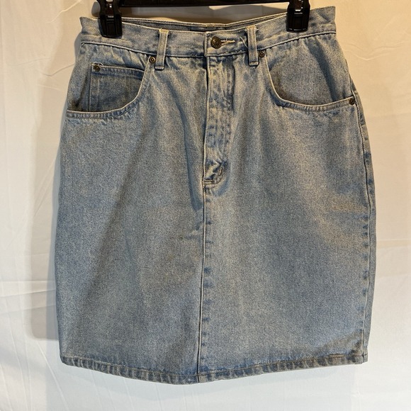 Vintage Gloria Vanderbilt Womens Size 10 Denim Skirt Y2K 90 Light Acid Wash Jean - Picture 1 of 7
